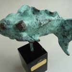 Bronzen beeld vis