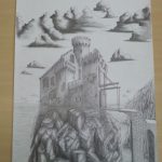 Potlood tekening kasteel