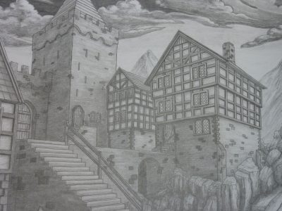 Tekening fantasie stad